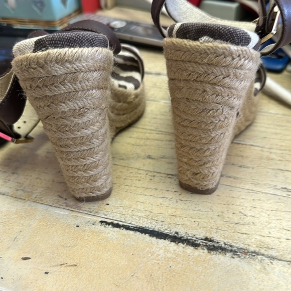 Michael Kors Womens Espadrilles Heel Brown Textile Zebra Buckle Ultra Hi… - Picture 7 of 7